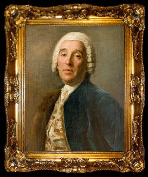 framed  Pietro Antonio Rotari Portrait of Francesco Bartolomeo Rastrelli, ta009-2